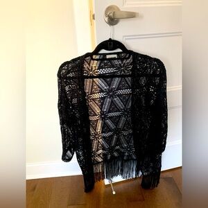 Black fringe cover-up